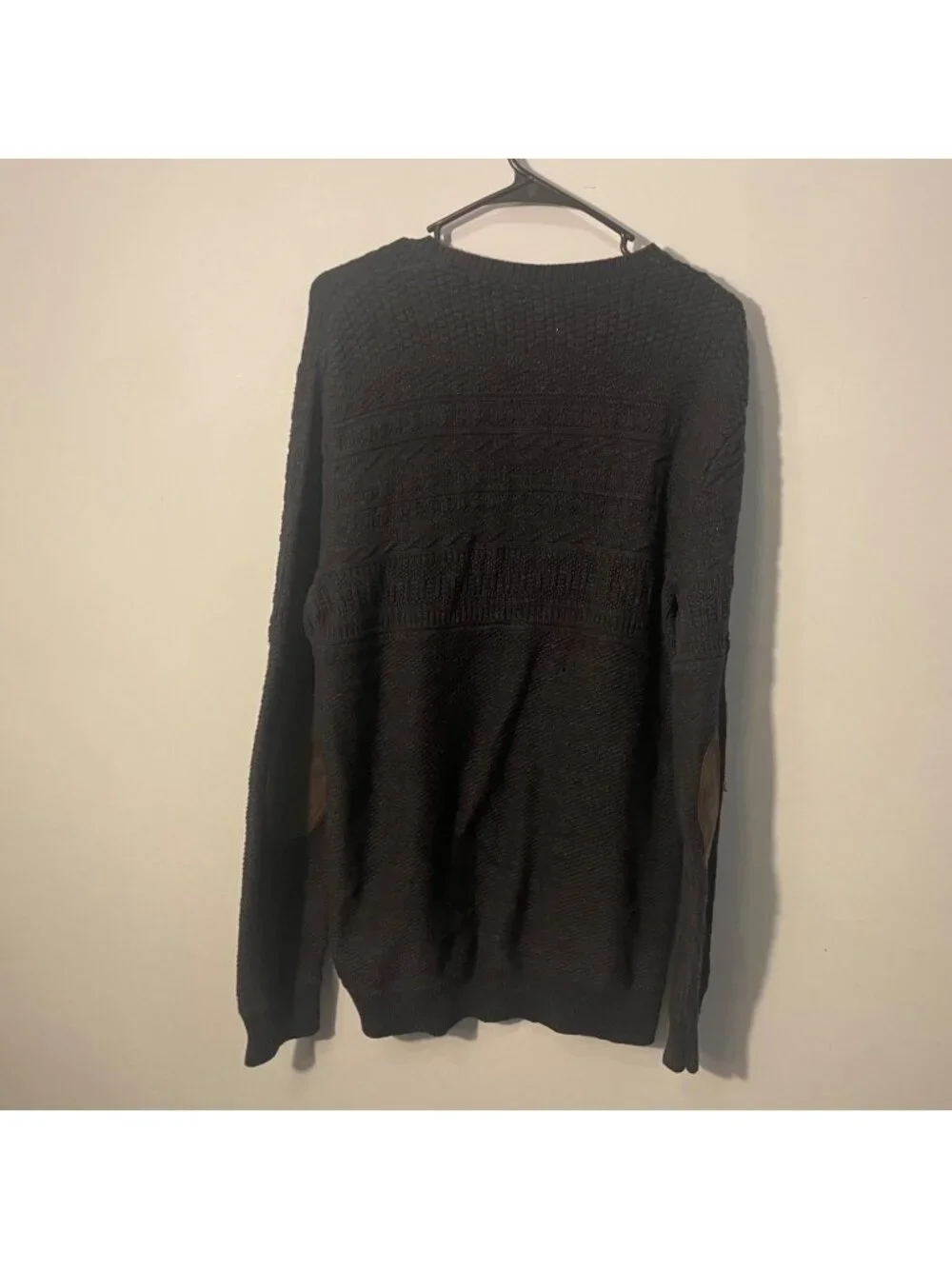 J. crew classic cable-knit sweater with patch sleeves